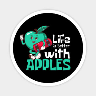 Life Is Better With Apples Funny Mascot Magnet